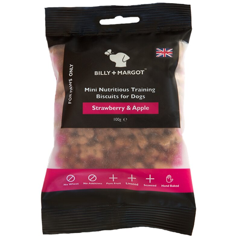 Billy & Margot Mini Strawberry & Apple Dog Training Treats - 100g